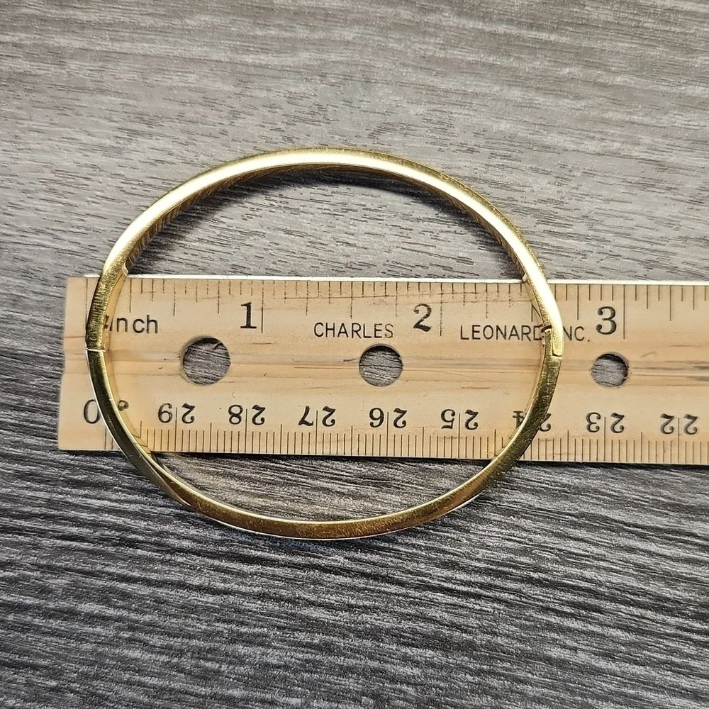 18k Gold Plated Stainless Steel , Simulated Diamond Inlay Luxury Bangle